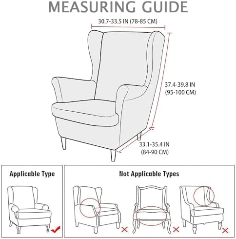 Chickwin Stretch Wingback Chair Slipcover White 2 Piece