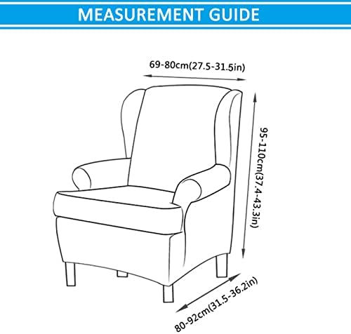 YOPOIY 2 Piece Soft Wingback Chair Cover