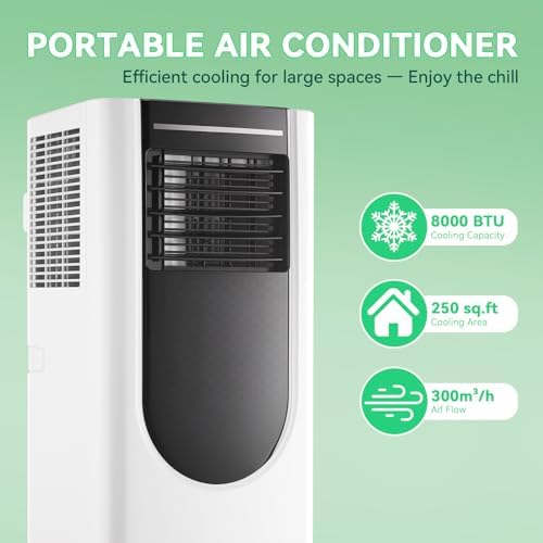 WANAI Portable Air Conditioner 8000 BTU with Timer and Remote