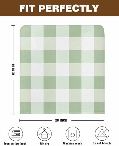 Sage Green Buffalo Check Chair Covers Set of 4