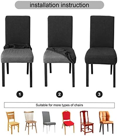 Genina Chair Covers Set of 4 White Dining Chair Slipcovers