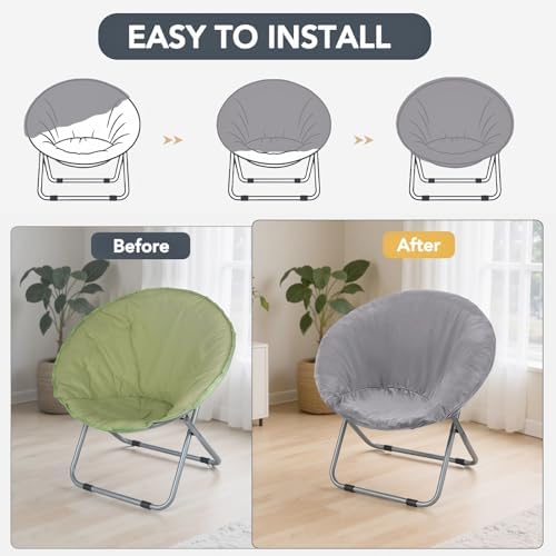Velvet Stretch Saucer Chair Cover for Indoor and Outdoor Use