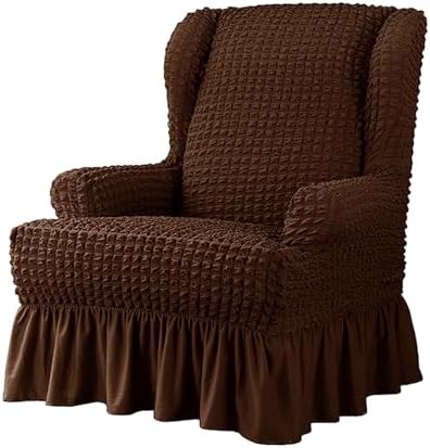 Wingback Chair Slipcover 1 Piece - Brown
