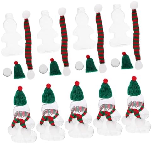 SECFOU Christmas Gingerbread Man Juice Bottles with Hats and Scarf