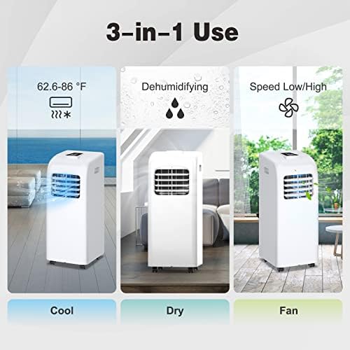 COSTWAY 8000 BTU Portable AC with Dehumidifier and Remote Control