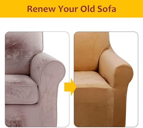 U-Nice Home Velvet Sofa Cover for 3 Cushion Couch