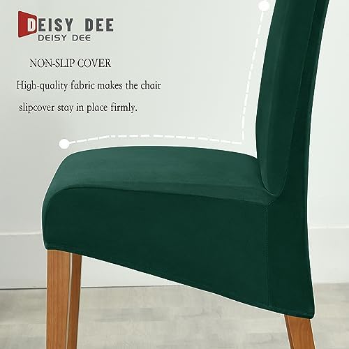 Deisy Dee Stretch Velvet Dining Chair Covers for Kitchen Dining Room