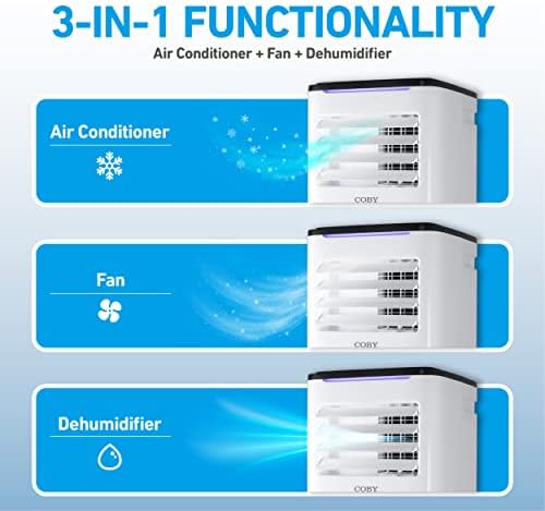 Coby CBPAC710 3-in-1 Portable Air Conditioner 10000 BTU White