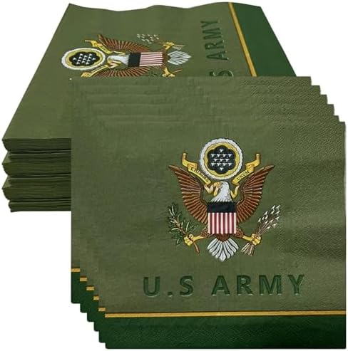 Military Army Paper Napkins 50 Pcs Themed Party Supplies