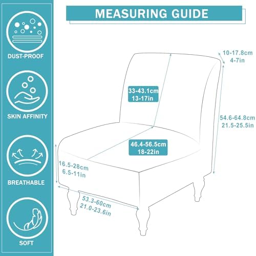 Liykimt Armless Chair Slipcover Stretch Spandex Removable Cover for Accent Furniture