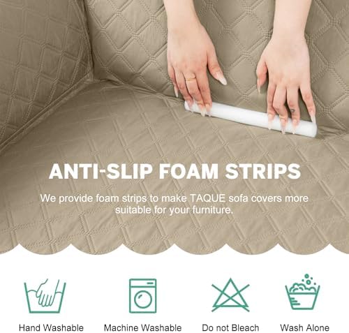 Taque Waterproof L Shaped Sofa Slipcover Reversible for Pets and Kids
