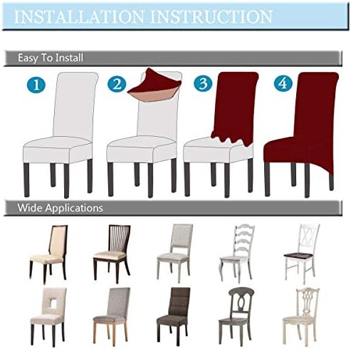 Velvet Plush Dining Chair Covers Set of 2