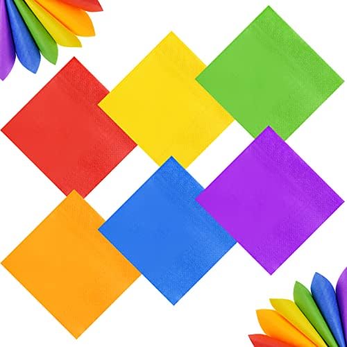 120Pcs Rainbow Cocktail Napkins for Parties and Events
