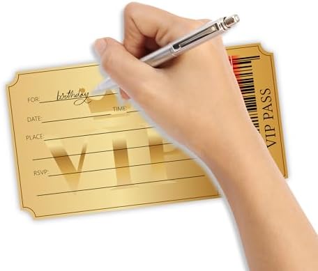 Double-Sided Movie Night VIP Party Invitations Set of 30 with Envelopes