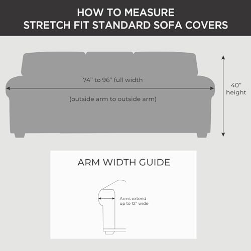 SureFit Hampstead Stretch Velvet Sofa Slipcover - One Piece Machine Washable Light Gray
