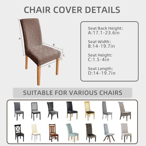 6 Pack Dining Chair Covers Anti-Scratch Washable