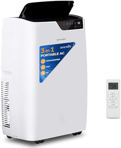 SereneLife SLACP12 12000 BTU Portable AC Unit with Dehumidifier and Fan