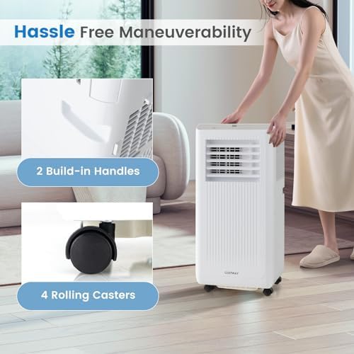 COSTWAY 8000 BTU Portable AC Unit with Remote and Digital Display