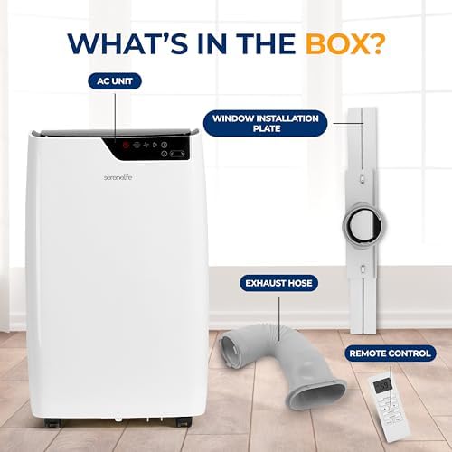 SereneLife SLACP12 12000 BTU Portable AC Unit with Dehumidifier and Fan