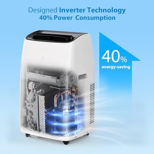 Acekool 14000 BTU Inverter Portable AC Unit with Heater and Remote Control