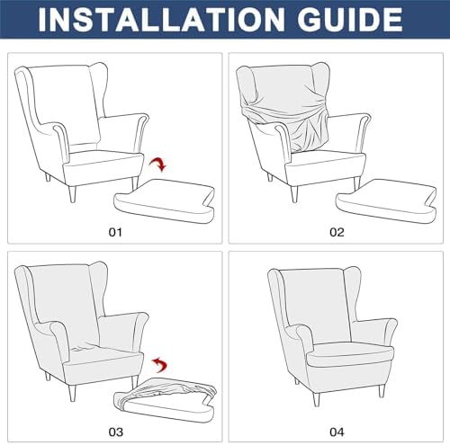 Velvet Wingback Chair Cover 2 Pack - Taupe