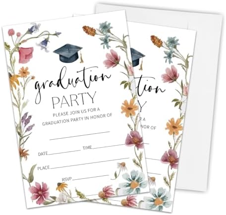 Graduation Party Invitation Cards with 20 Envelopes