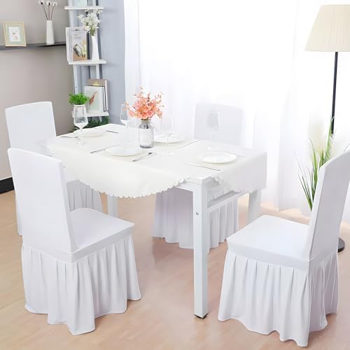 Vencede Dining Chair Covers with Skirt 6pcs