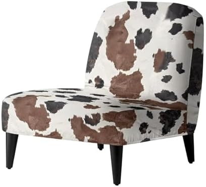 Thick Cow Print Armless Chair Slipcover for Home Decor