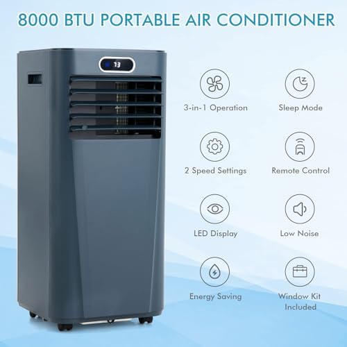 DORTALA Portable AC Unit 8000 BTU Dark Blue