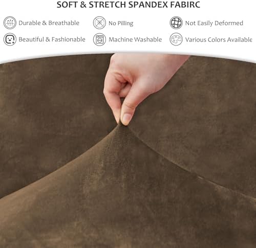 NICEEC Brown Spandex Chair Covers Set of 2