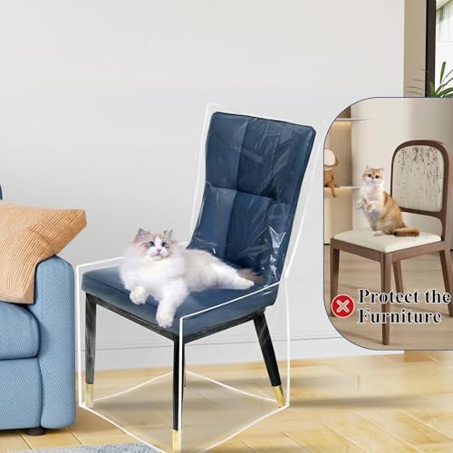 4 Pack Clear PVC Chair Covers with Backrests