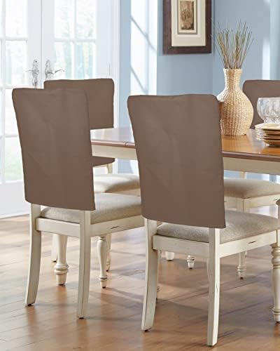 LiDU Pure Brown Chair Covers Set of 4 for Dining Room