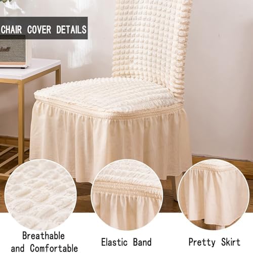 Qubjus Chair Covers Set of 6 for Dining Room