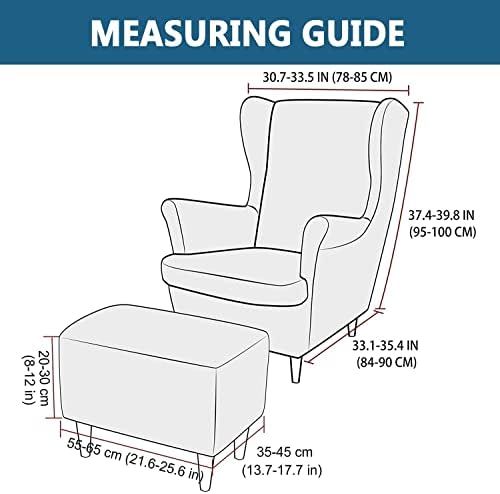 Zpeak Wingback Chair and Ottoman Slipcover Set