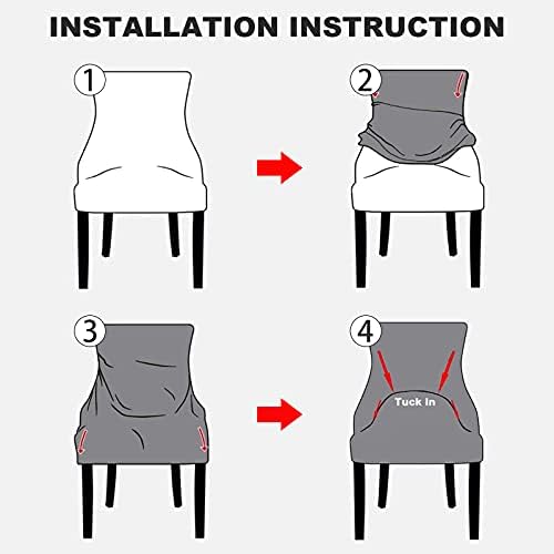 MIFXIN Velvet Wingback Chair Slipcover Set of 2 Dark Grey