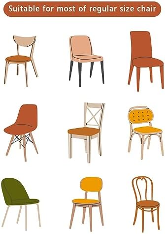Cream Beige Chair Back Covers 4 Pcs Dining Room Slipcovers
