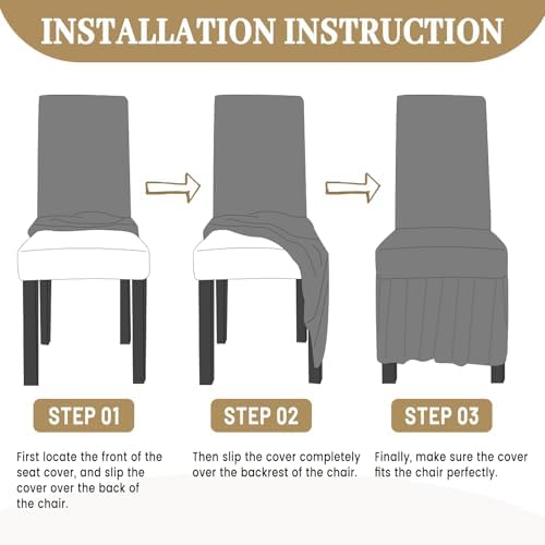 Rakila 2PC Dining Chair Covers with Lotus Skirt Design