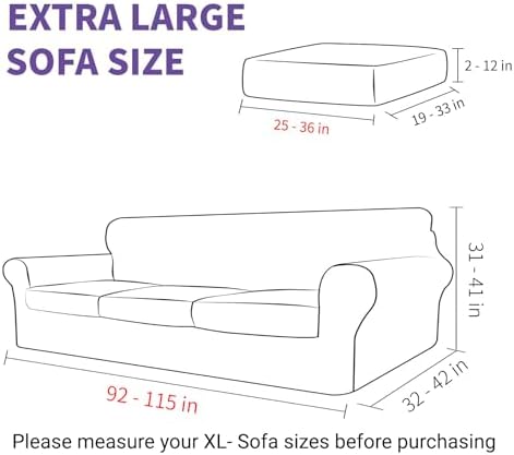 ZNSAYOTX Velvet Sofa Slipcover 4 Piece for 3 Cushion Couch