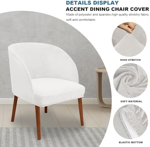 Eco-Ancheng Mid Century Modern Velvet Dining Chair Cover 2PCS