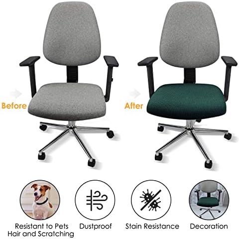 Yikko Soft Stretch Spandex Jacquard Chair Slipcovers Dark Green