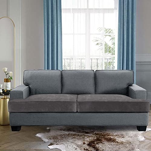HVERSAILTEX Stretch Velvet 2 Piece T Cushion Slipcovers - Stay in Place Grey