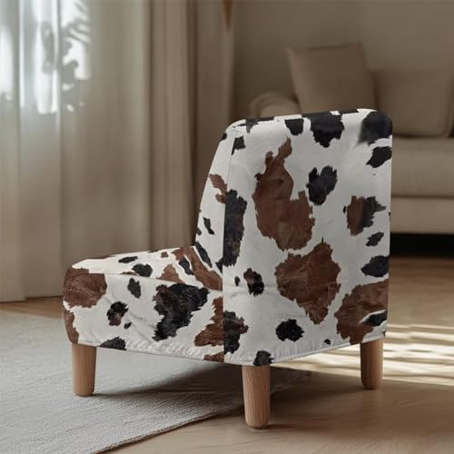 Thick Cow Print Armless Chair Slipcover for Home Decor