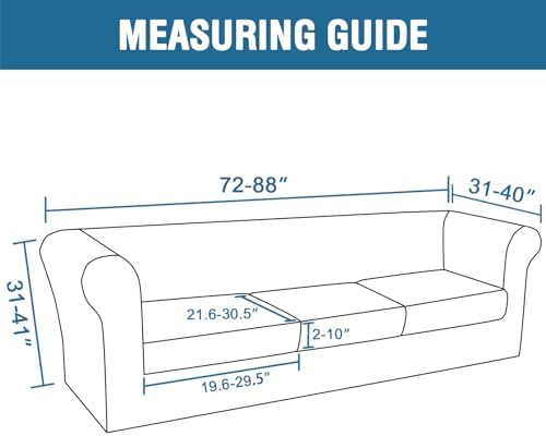 HVERSAILTEX 4 Piece Stretch Chesterfield Sofa Covers