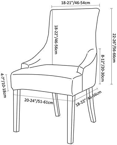 2PCS Stretch Wingback Chair Covers for Dining Room Decor