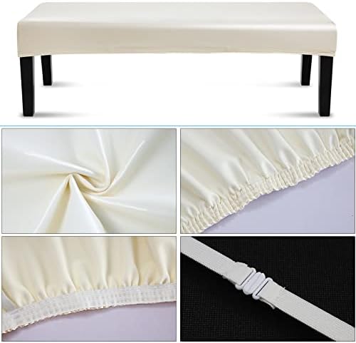 YISUN Dining Bench Covers Waterproof PU Leather Slipcover for Upholstered Benches