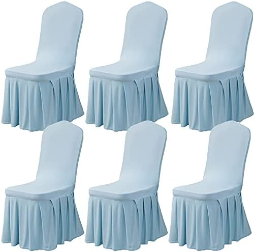 Dimatic Dining Chair Covers Set of 6 Lightblue
