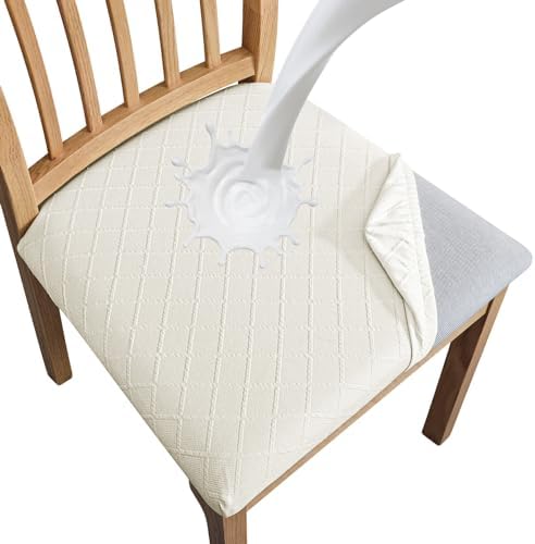 Springrico Waterproof Seat Covers for Dining Chairs Set of 4