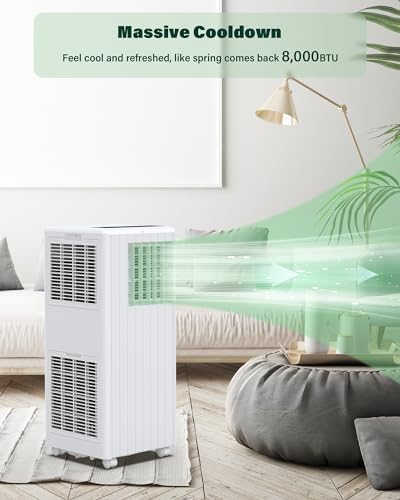 NeapNuuk 8000 BTU Portable AC Unit with Remote Control and 24H Timer