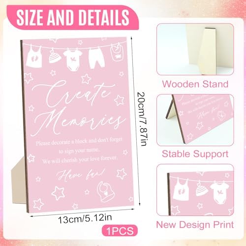 97 Pcs Pink Baby Shower Games Sign Kit