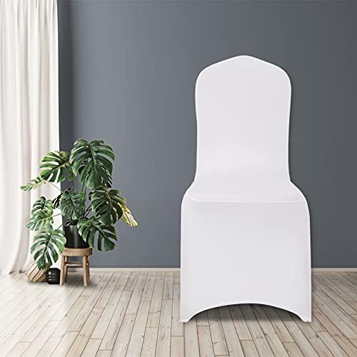 bricia 12 Piece White Stretch Spandex Dining Chair Covers
